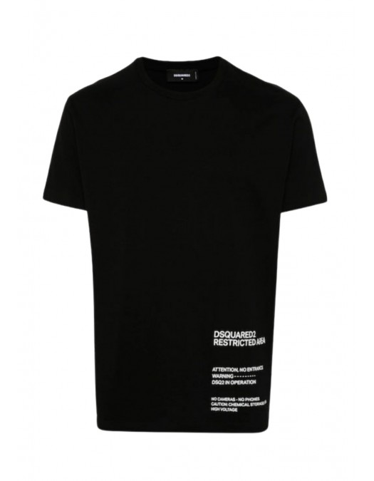 TRICOU DSQUARED2, Restricted Area Print, Negru, Cool Fit - S71GD1451D20020900 TRICOU DSQUARED2, Restricted Area Print, Negru, Cool Fit - S71GD1451D20020900