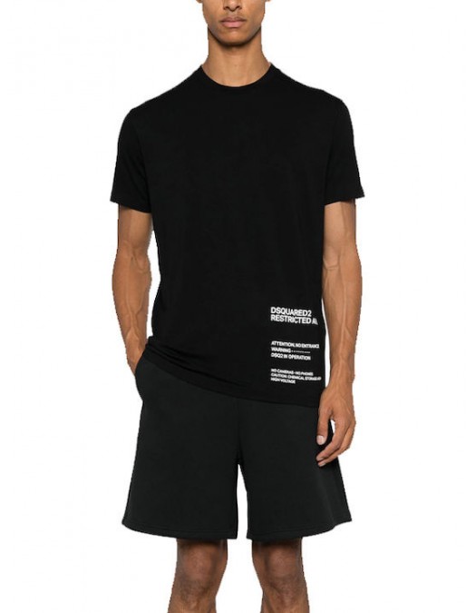 TRICOU DSQUARED2, Restricted Area Print, Negru, Cool Fit - S71GD1451D20020900 TRICOU DSQUARED2, Restricted Area Print, Negru, Cool Fit - S71GD1451D20020900