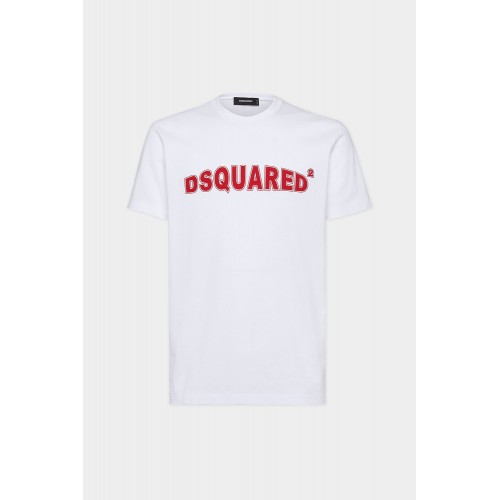 Tricou DSQUARED2, Cool/Slim Fit, Logo Insert, White