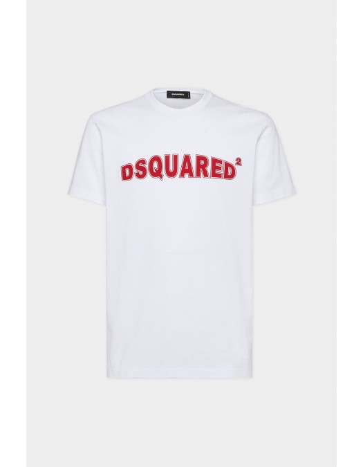 Tricou DSQUARED2, Cool/Slim Fit, Logo Insert, White - S71GD1452D20020100