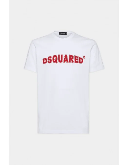 Tricou DSQUARED2, Cool/Slim Fit, Logo Insert, White - S71GD1452D20020100 Tricou DSQUARED2, Cool/Slim Fit, Logo Insert, White - S71GD1452D20020100
