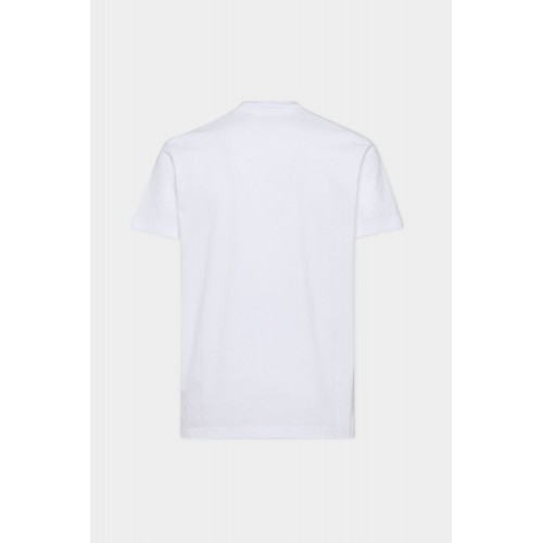 Tricou DSQUARED2, Cool/Slim Fit, Logo Insert, White