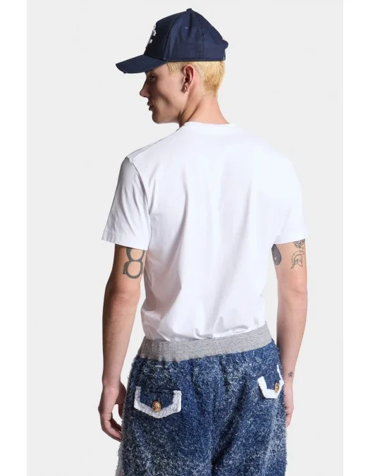Tricou DSQUARED2, Cool/Slim Fit, Logo Insert, White - S71GD1452D20020100 Tricou DSQUARED2, Cool/Slim Fit, Logo Insert, White - S71GD1452D20020100
