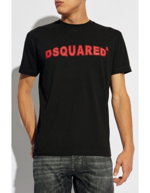 Tricou DSQUARED2, Cool/Slim Fit, Logo Insert, Black - S71GD1452D20020900