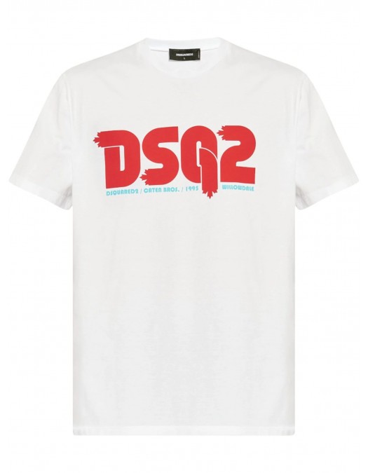 Tricou DSQUARED2, Regular Fit, White, Leaf Logo - S71GD1455D20020100