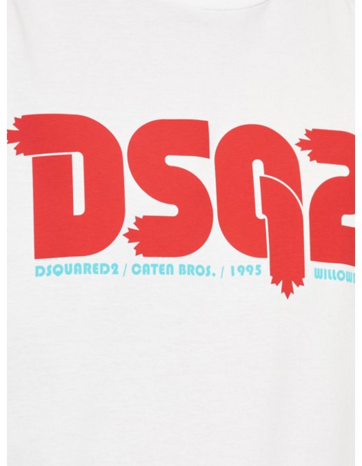 Tricou DSQUARED2, Regular Fit, White, Leaf Logo - S71GD1455D20020100