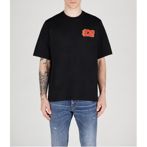 Tricou DSQUARED2, Loose fit, D2 Insert, Black