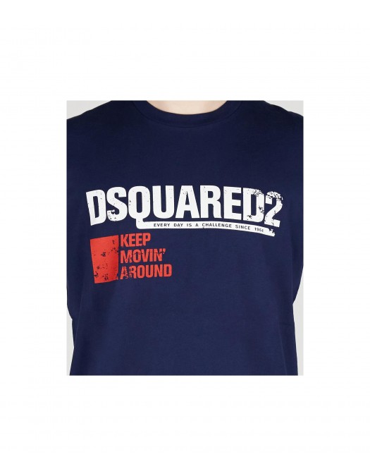 Tricou DSQUARED2, Cool Fit, Keep Moving Around, White Logo - S71GD1462S24662470