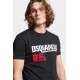 Tricou DSQUARED2, Cool Fit, Keep Moving Around, White Logo, Black - S71GD1462S24662900