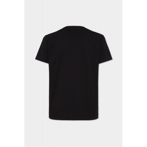 Tricou DSQUARED2, Cool Fit, Keep Moving Around, White Logo, Black Tricou DSQUARED2, Cool Fit, Keep Moving Around, White Logo, Black