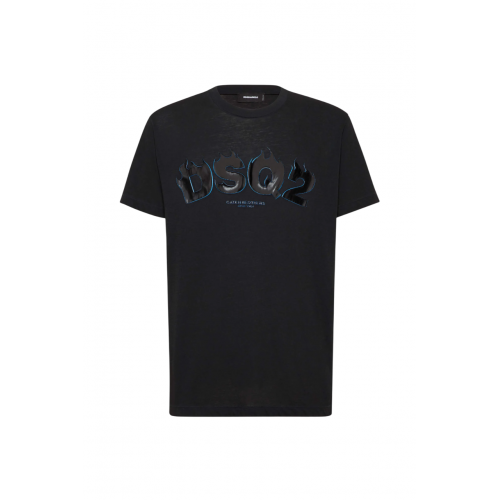 Tricou DSQUARED2, Pressato Cigarette Fit, Black, Slim Fit Tricou DSQUARED2, Pressato Cigarette Fit, Black, Slim Fit