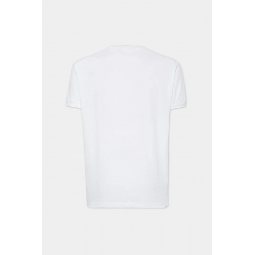 Tricou DSQUARED2, Dyed Very Very Dan Fit Slogan, White Tricou DSQUARED2, Dyed Very Very Dan Fit Slogan, White