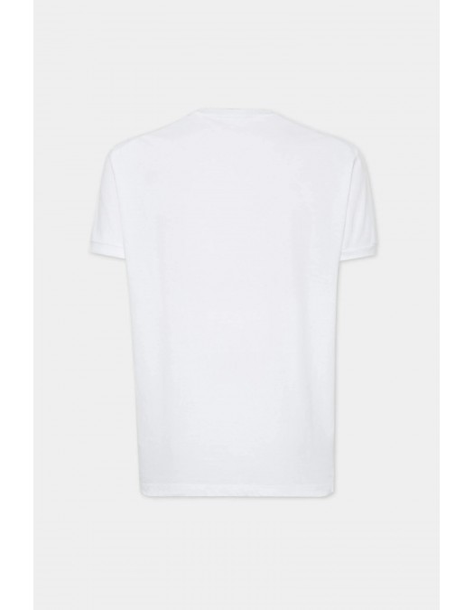 Tricou DSQUARED2, Dyed Very Very Dan Fit Slogan, White - S71GD1525S22507100