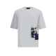 Tricou DSQUARED2, Graphic Print, Blue Details, Alb - S71GD1537D20020100 Tricou DSQUARED2, Graphic Print, Blue Details, Alb - S71GD1537D20020100