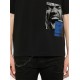 Tricou DSQUARED2, Graphic Print, Blue Details, Black - S71GD1537D20020900