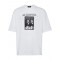 Tricou DSQUARED2, Graphic Print, Mask, White, Loose Fit
