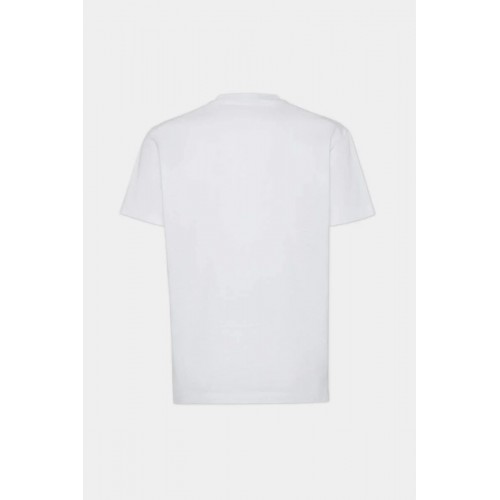 Tricou DSQUARED2, Wash Cool Fit Macho, White, Slim Fit Tricou DSQUARED2, Wash Cool Fit Macho, White, Slim Fit