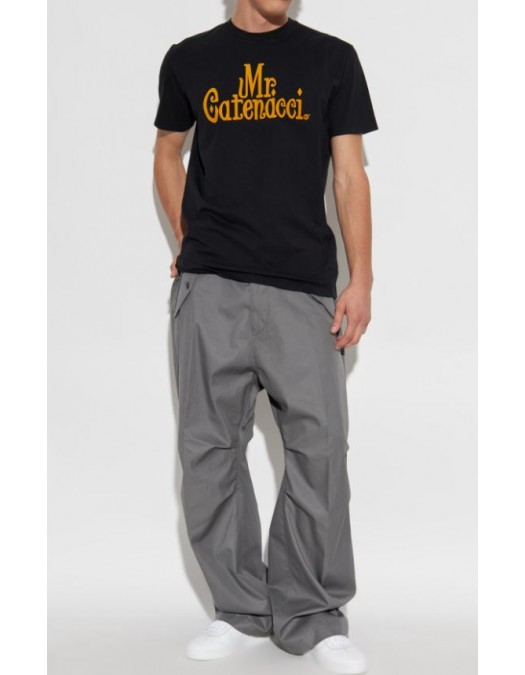 TRICOU DSQUARED2, Mr Catenacci Front Print, Regular Fit, Negru - S71GD1580D20035900