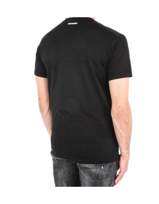 TRICOU DSQUARED2, Toronto's Caten Twins print, Negru, Loose Fit - S71GD1586D20020900 TRICOU DSQUARED2, Toronto's Caten Twins print, Negru, Loose Fit - S71GD1586D20020900