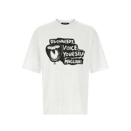Tricou DSQUARED2, Magliano x D2 Loose Fit Txshirt, Alb