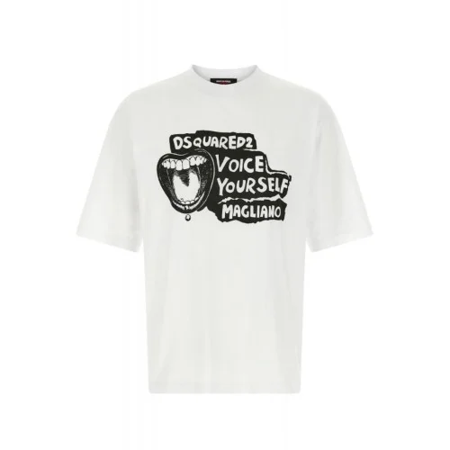 Tricou DSQUARED2, Magliano x D2 Loose Fit Txshirt, Alb