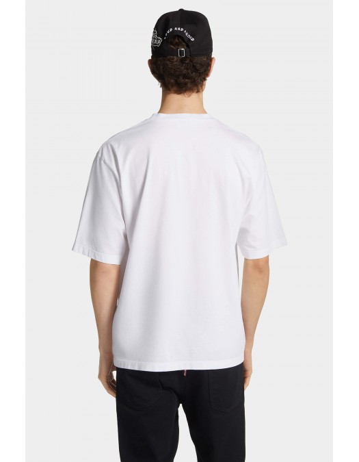Tricou DSQUARED2, Magliano x D2 Loose Fit Txshirt, Alb - S71GD1596D20020100