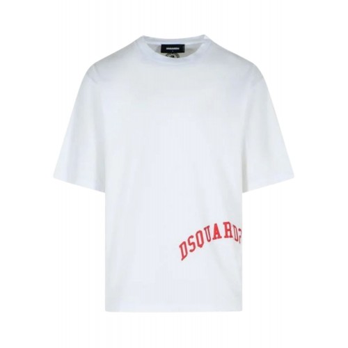 TRICOU DSQUARED, Logo-Print T-shirt , Loose Fit, Alb TRICOU DSQUARED, Logo-Print T-shirt , Loose Fit, Alb