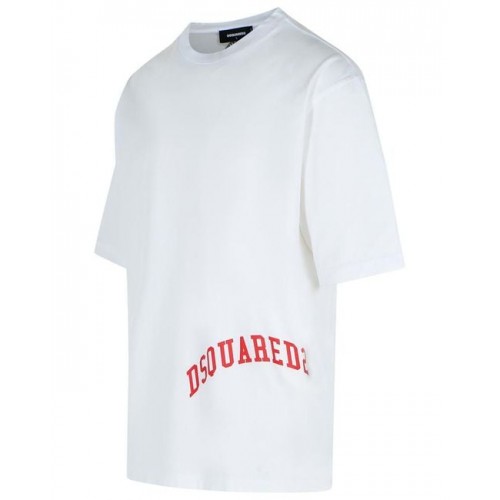 TRICOU DSQUARED, Logo-Print T-shirt , Loose Fit, Alb TRICOU DSQUARED, Logo-Print T-shirt , Loose Fit, Alb