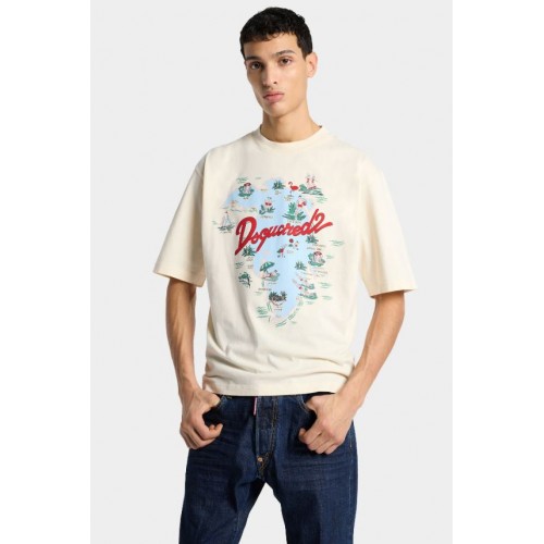 Tricou DSQUARED2, Aloha Souvenir Loose Fit T-Shirt