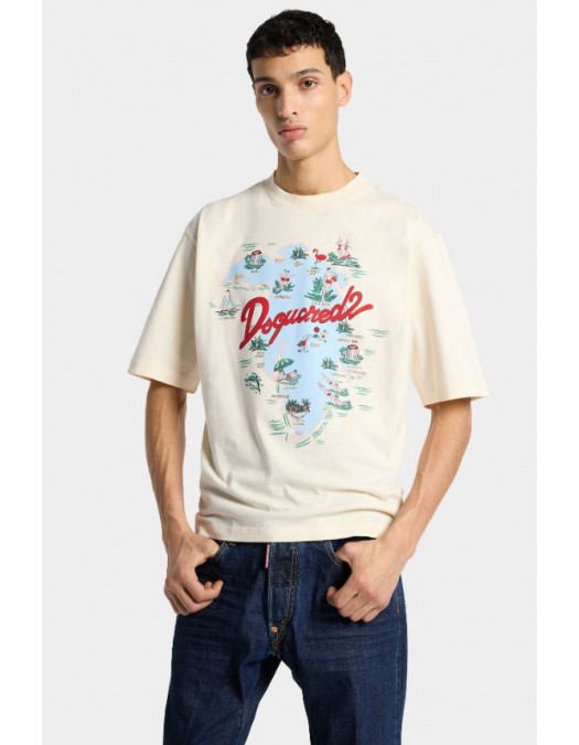 Tricou DSQUARED2, Aloha Souvenir Loose Fit T-Shirt - S71GD1643D20020103