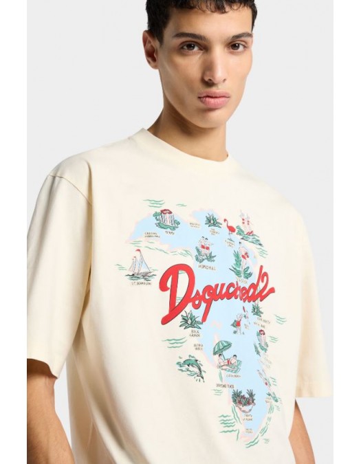 Tricou DSQUARED2, Aloha Souvenir Loose Fit T-Shirt - S71GD1643D20020103