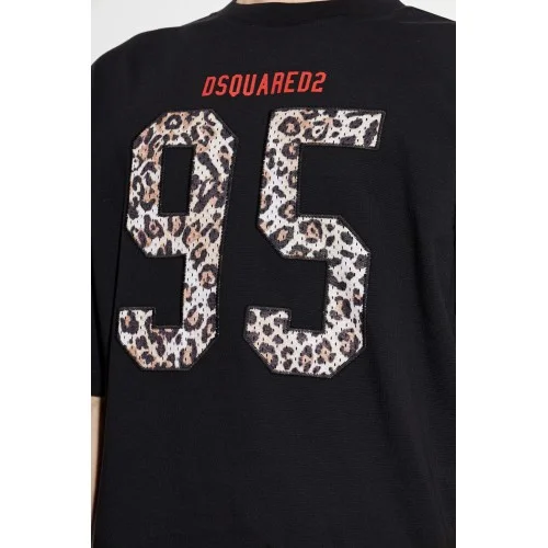 Tricou DSQUARED2, Wild2 Loose Fit T-Shirt, Negru