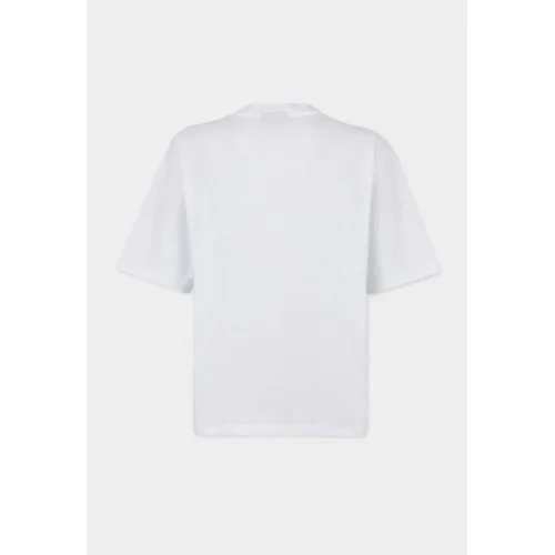 Tricou DSQUARED2, Rebel Tags Loose Fit T-Shirt, Alb