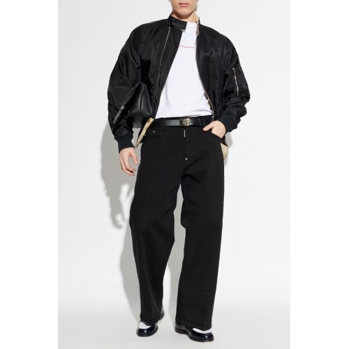 Tricou DSQUARED2, Dsquared2 Tape Loose Fit T-Shirt, Alb