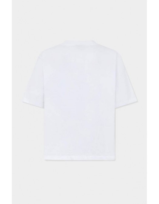 Tricou DSQUARED2, Dsquared2 Tape Loose Fit T-Shirt, Alb - S71GD1653D20033100