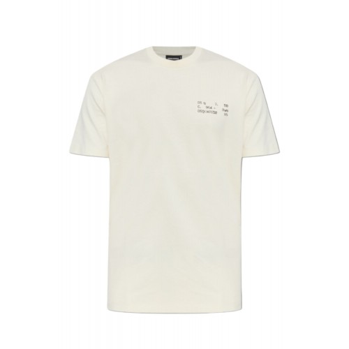Tricou DSQUARED2, 95 Print, Regular Fit T-Shirt, Cream