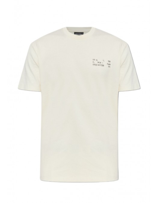 Tricou DSQUARED2, 95 Print, Regular Fit T-Shirt, Cream - S71GD1660D20033103
