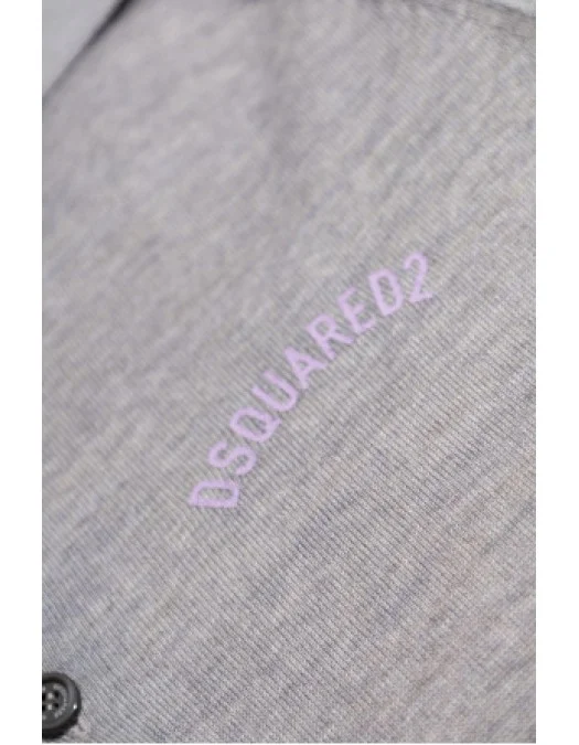 Tricou DSQUARED2, Polo Design, Logo Insert, Grey - S71HA1366D13117132 Tricou DSQUARED2, Polo Design, Logo Insert, Grey - S71HA1366D13117132