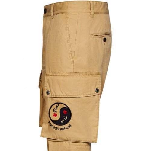 Pantaloni DSQUARED2, Surf Club Patch, Beige