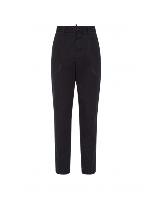 PANTALONI DSQUARED2, One Pleat Cotton, Black - S71KB0684S41794900