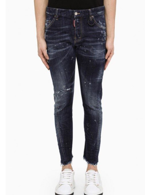 BLUGI DSQUARED2, Bumbac, Cropped jeans in washed denim - S71LB1008S30664470