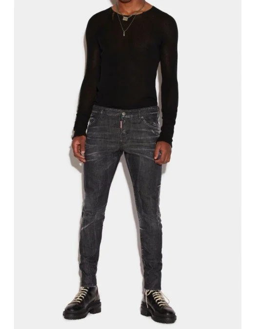 BLUGI DSQUARED2, Bumbac, Medium Clean Black Wash Sexy Twist Jeans - S71LB1047S30357900