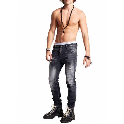 BLUGI DSQUARED2,Slash Wash Cool Guy, Black BLUGI DSQUARED2,Slash Wash Cool Guy, Black