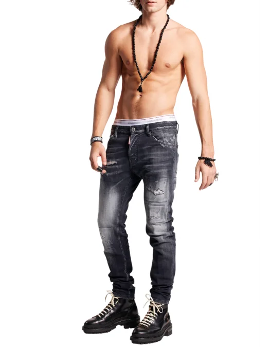 BLUGI DSQUARED2,Slash Wash Cool Guy, Black - S71LB1231S30503900 BLUGI DSQUARED2,Slash Wash Cool Guy, Black - S71LB1231S30503900