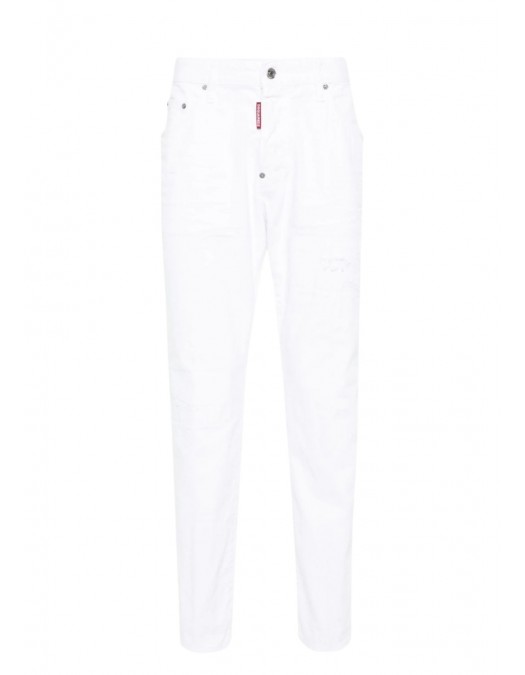 JEANS DSQUARED2, Bull Skater mid-rise slim-fit jeans, Alb - S71LB1352STN833100 JEANS DSQUARED2, Bull Skater mid-rise slim-fit jeans, Alb - S71LB1352STN833100