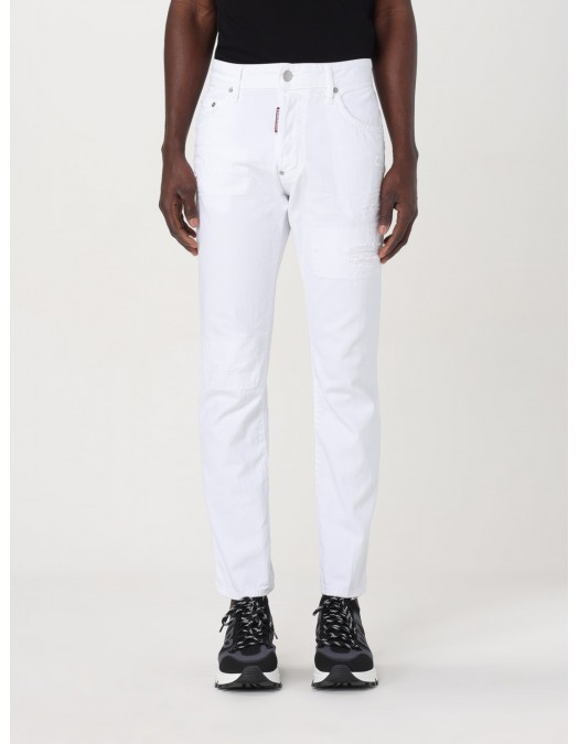 JEANS DSQUARED2, Bull Skater mid-rise slim-fit jeans, Alb - S71LB1352STN833100 JEANS DSQUARED2, Bull Skater mid-rise slim-fit jeans, Alb - S71LB1352STN833100