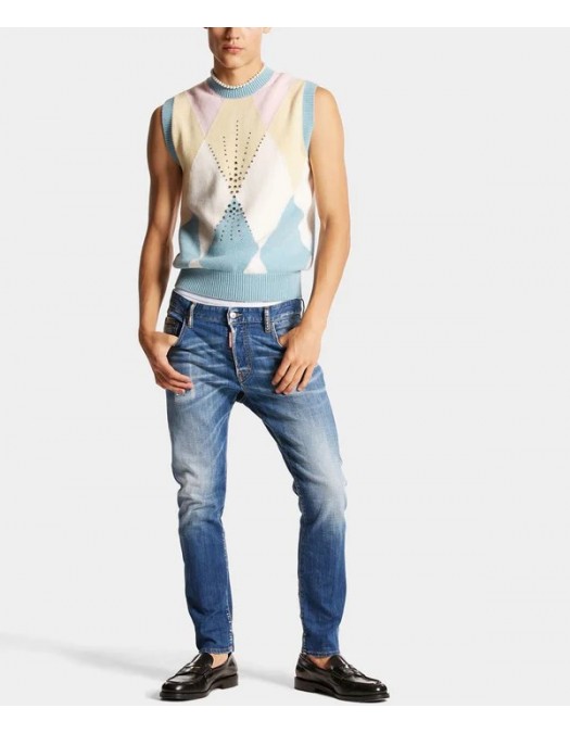 BLUGI DSQUARED2,Denim Skinny Jeans, Indigo Blue - S71LB1384S30342470 BLUGI DSQUARED2,Denim Skinny Jeans, Indigo Blue - S71LB1384S30342470
