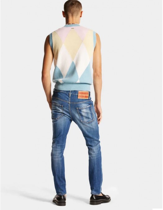 BLUGI DSQUARED2,Denim Skinny Jeans, Indigo Blue - S71LB1384S30342470 BLUGI DSQUARED2,Denim Skinny Jeans, Indigo Blue - S71LB1384S30342470