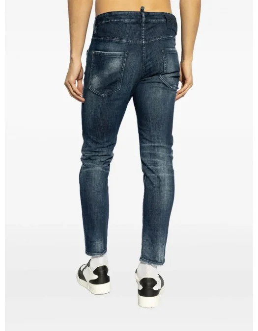 BLUGI DSQUARED2, Whiskering Effect, Skinny, Dark Blue - S71LB1620S30342470 BLUGI DSQUARED2, Whiskering Effect, Skinny, Dark Blue - S71LB1620S30342470