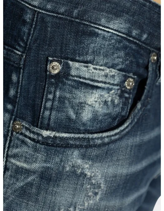 BLUGI DSQUARED2, Whiskering Effect, Skinny, Dark Blue - S71LB1620S30342470 BLUGI DSQUARED2, Whiskering Effect, Skinny, Dark Blue - S71LB1620S30342470
